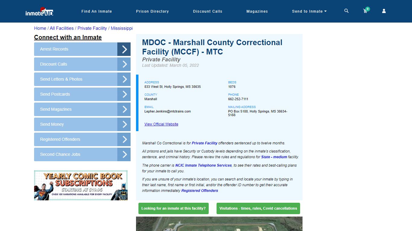 MDOC - Marshall County Correctional Facility (MCCF) - MTC